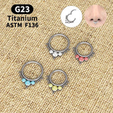 8/10mm Zircon Nose Ring CZ Hinged G23 Titanium Septum Jewelry