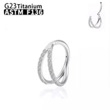 G23 Titanium Nose Ring Cz Septum Clicker Hoop Body Jewelry