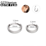 G23 Titanium Nose Ring Cz Septum Clicker Hoop Body Jewelry