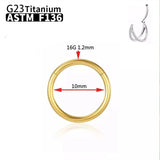 G23 Titanium Nose Ring Cz Septum Clicker Hoop Body Jewelry