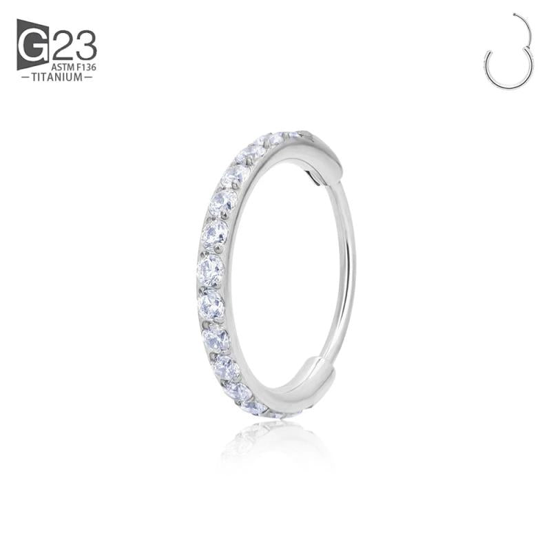 Titanium Nose Ring CZ Zircon Hoop Body Jewelry