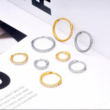 Titanium Nose Ring CZ Zircon Hoop Body Jewelry