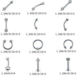 84PCS Body Piercing Kit Ear Nose Eyebrow Plier Clamp Steel Needles Tool Set