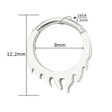 G23 Titanium Flame Nose Ring Hinged Segment Clicker Labret Cartilage Piercing