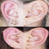 G23 Titanium Clicker Zircon Small Septum Piercing Nose Rings 16G