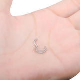 16G Surgical Steel Septum Nose Hoop Clicker CZ Stone Earrings