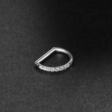 16G Surgical Steel Septum Nose Hoop Clicker CZ Stone Earrings