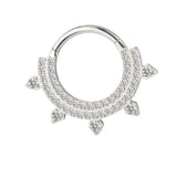 G23 Titanium Fan-shaped Zircon Nose Ring Hoop