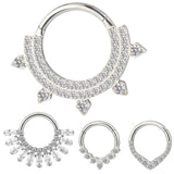 G23 Titanium Fan-shaped Zircon Nose Ring Hoop