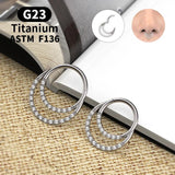 High Zircon Titanium Septum Clicker Nose Hoop