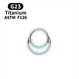 High Zircon Titanium Septum Clicker Nose Hoop