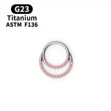 High Zircon Titanium Septum Clicker Nose Hoop