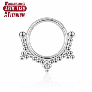 Titanium Clicker Piercing Nose Ring Hoop F136