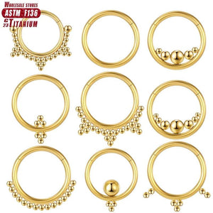 Titanium Clicker Piercing Nose Ring Hoop F136
