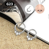 Crystal Nose Ring Earrings Piercing G23 F136 Women Nipple Ring Body Piercing