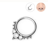 Crystal Nose Ring Earrings Piercing G23 F136 Women Nipple Ring Body Piercing