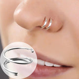 2Pcs Stainless Steel Nose Hoop Ring Nostril Piercing Body Jewelry