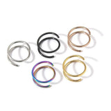 2Pcs Stainless Steel Nose Hoop Ring Nostril Piercing Body Jewelry