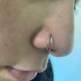2Pcs Stainless Steel Nose Hoop Ring Nostril Piercing Body Jewelry