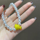 Kpop Goth Harajuku Animal Pearl Necklace Duck Ladybug Cartoon Choker