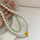 Kpop Goth Harajuku Animal Pearl Necklace Duck Ladybug Cartoon Choker