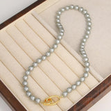 Grey Pearl Chokers Necklace for Women Girls Bridals Wedding Banquet Necklaces