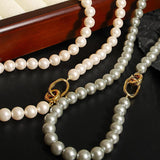 Grey Pearl Chokers Necklace for Women Girls Bridals Wedding Banquet Necklaces