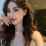 1PC Simulated Pearl Bridal Jewelry sets Adjustable Necklace