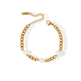 Bohemia Pearl Necklace Cuban Chain Choker
