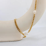Bohemia Pearl Necklace Cuban Chain Choker
