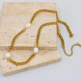 Bohemia Pearl Necklace Cuban Chain Choker