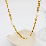 Bohemia Pearl Necklace Cuban Chain Choker