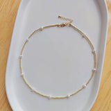 Natural Freshwater Pearl Necklace Choker 3mm Beaded Necklaces Gift