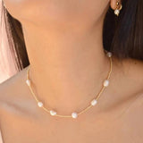 Natural Freshwater Pearl Necklace Choker 3mm Beaded Necklaces Gift