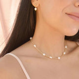 Natural Freshwater Pearl Necklace Choker 3mm Beaded Necklaces Gift