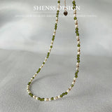 Shell Pearl Spinel Necklace