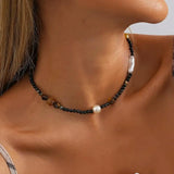 Retro Pearl Stone Necklace for Women - Party Gift Jewelry