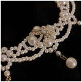 Vintage Pearl Choker Necklace Princess Multilayers French Rom