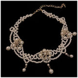 Vintage Pearl Choker Necklace Princess Multilayers French Rom