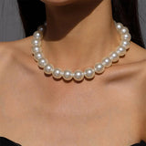 Big Pearl Choker Necklace Statement Wedding Jewelry