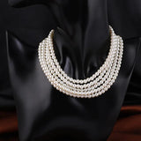 Big Pearl Choker Necklace Statement Wedding Jewelry