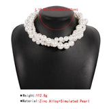 Big Pearl Choker Necklace Statement Wedding Jewelry