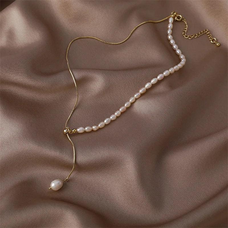 Baroque Freshwater Pearls Choker Necklace Women Party Jewelry N607