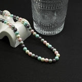 Multicolor Pearl Beads Short Choker Necklace Men Beaded Chains Collar