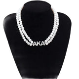 Double Layer Choker Pearl Greek Sorority Alpha Lady Necklace