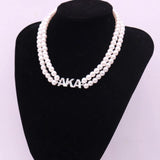 Double Layer Choker Pearl Greek Sorority Alpha Lady Necklace