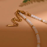 Heart Choker Shell Beads Stainless Necklace for Women