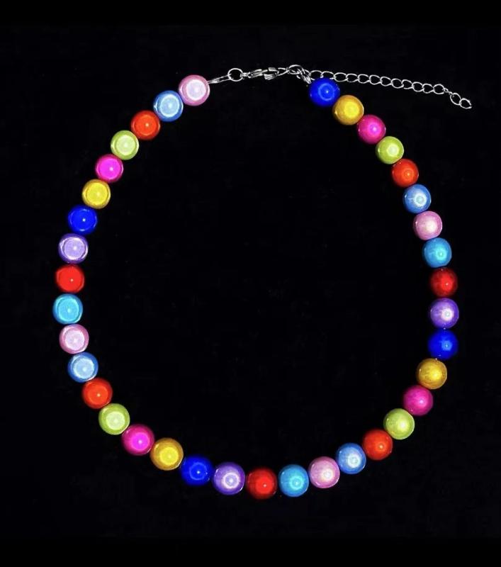 Y2K 90s Reflective Pearl Choker Hip Hop Rock Punk Jewelry