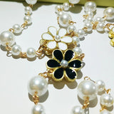 Long Pearl Necklace Double Layer Pendant