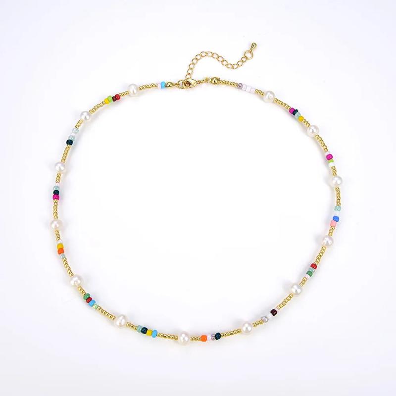 Boho Pearl Choker Necklace for Women - Summer Beach Jewelry